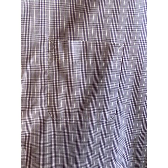 Vintage Dockers Long Sleeve Purple Plaid Cotton No Iron Shirt XL 17/17.5 34/35 - Picture 7 of 7